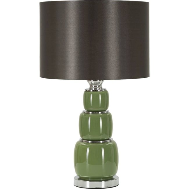 Lampe à poser en verre abat-jour tissu MODERN Couleur vert et noir <span itemprop=