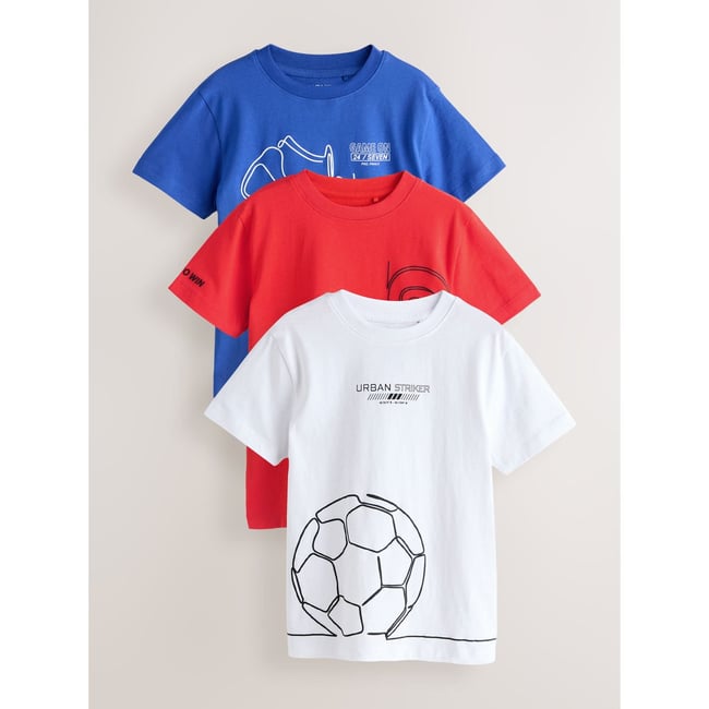 T-shirt standard à imprimé, lot de 3 - NEXT