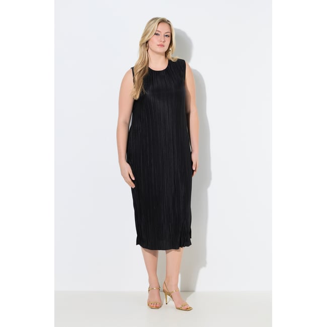 Robe midi plissée. Sans manches. Encolure - ULLA POPKEN