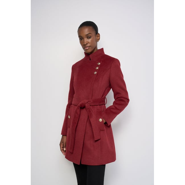 MANTEAU GRACE EN DRAP DE LAINE AVEC CEINTURE ET BOUTONS - SALSA JEANS