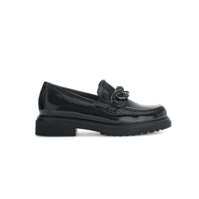 Mocassins en cuir à talon décroché noir <span itemprop=