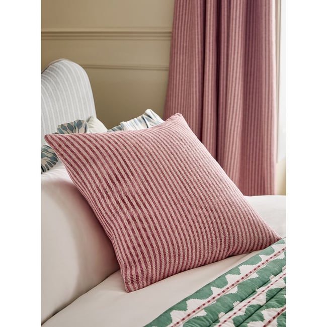 Coussin à rayures tissées 50 x 50 cm rose <span itemprop=