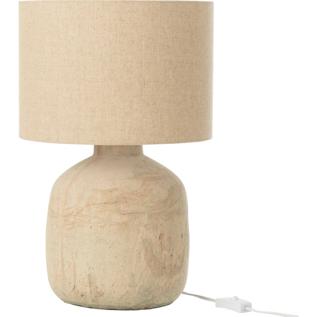 Lampe ronde en terre cuite pour salon Couleur beige naturel terre cuite <span itemprop=