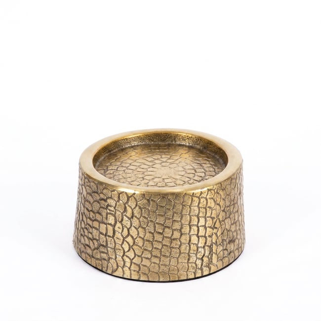 Bougeoir en aluminium CROCO Couleur laiton <span itemprop=