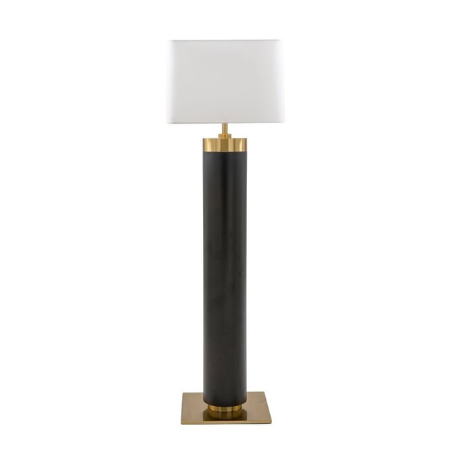 Lampe sur pied en métal noir et finition laiton doré H165 cm - VENDOME Couleur noir <span itemprop=