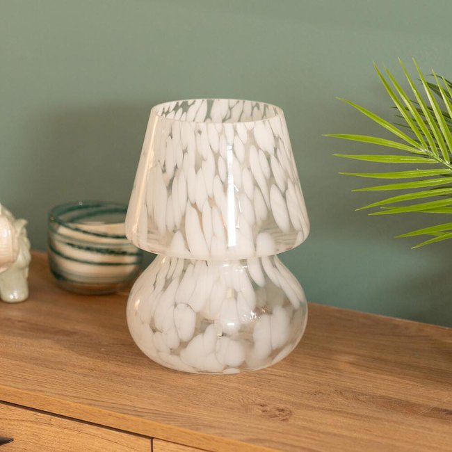 Beau Confetti Glass Table Lamp, white, SO'HOME