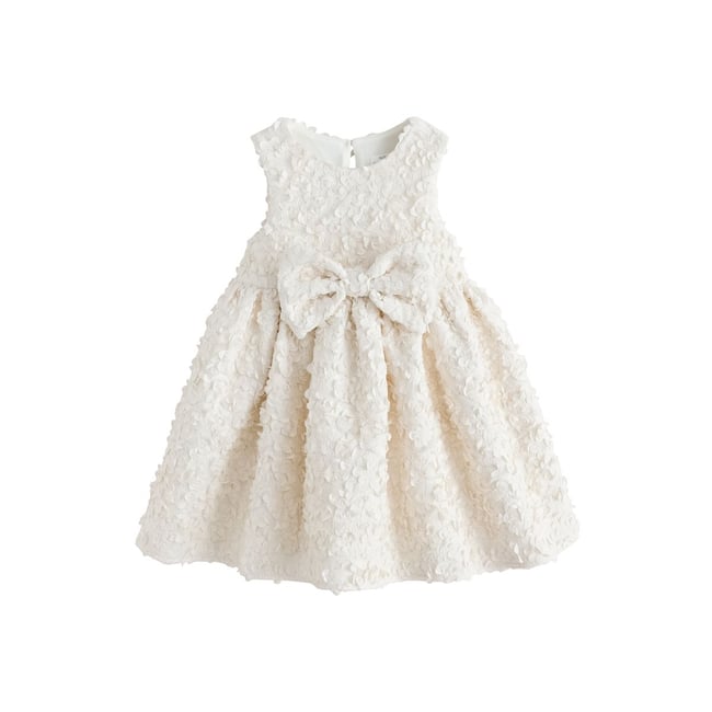 Robe sans manches texturée effet néoprène écru <span itemprop=