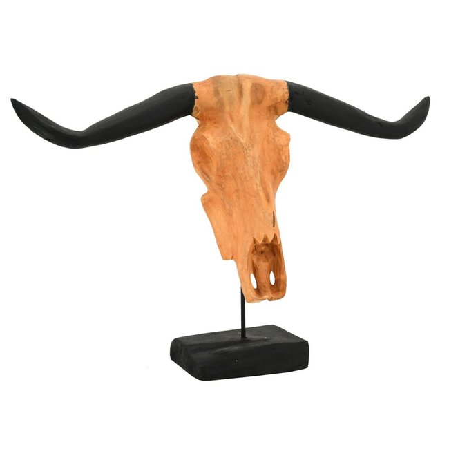 Tête de buffle en teck Couleur black <span itemprop=