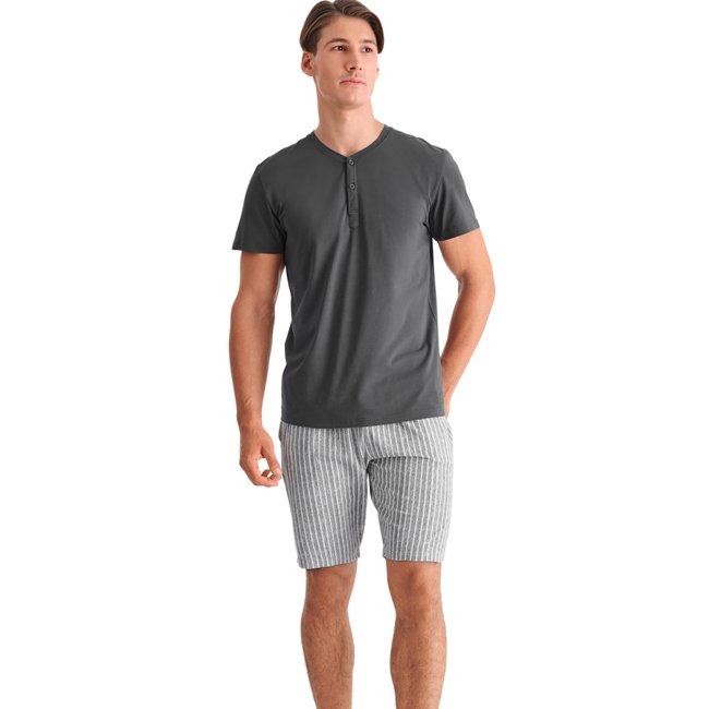 Pyjama short t-shirt HECTOR gris <span itemprop=
