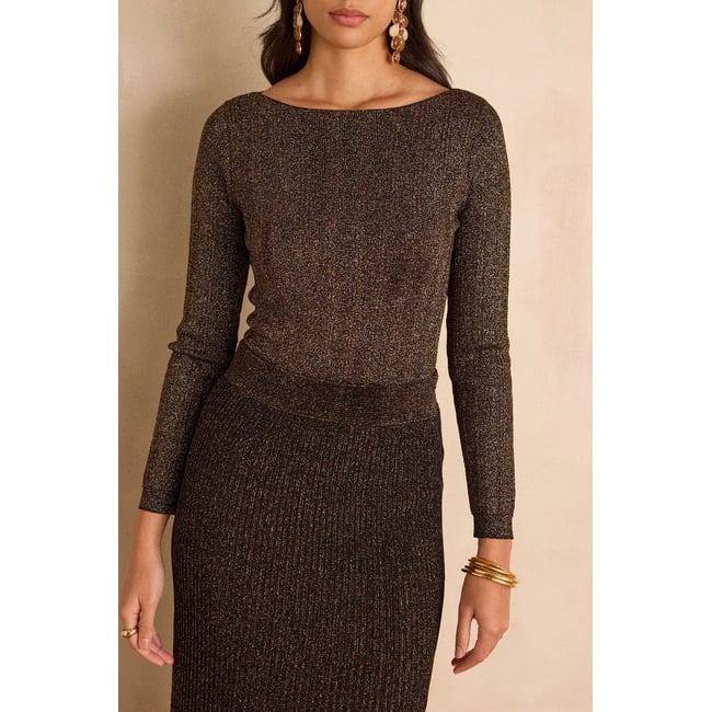 Maison 123 PULL BETHANY marron <span itemprop=