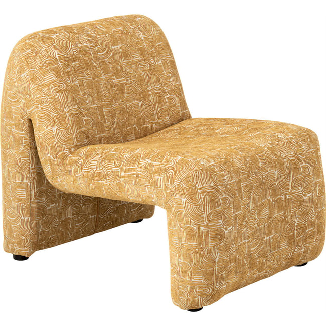 Chaise longue en tissu motif graphique Couleur ocre <span itemprop=