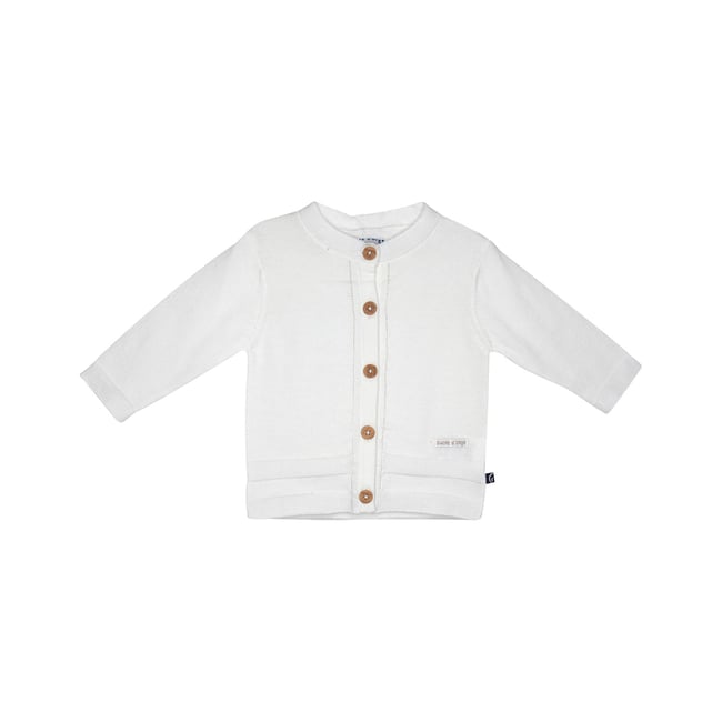 Cardigan tricot leidy tricot bebe blanc <span itemprop=
