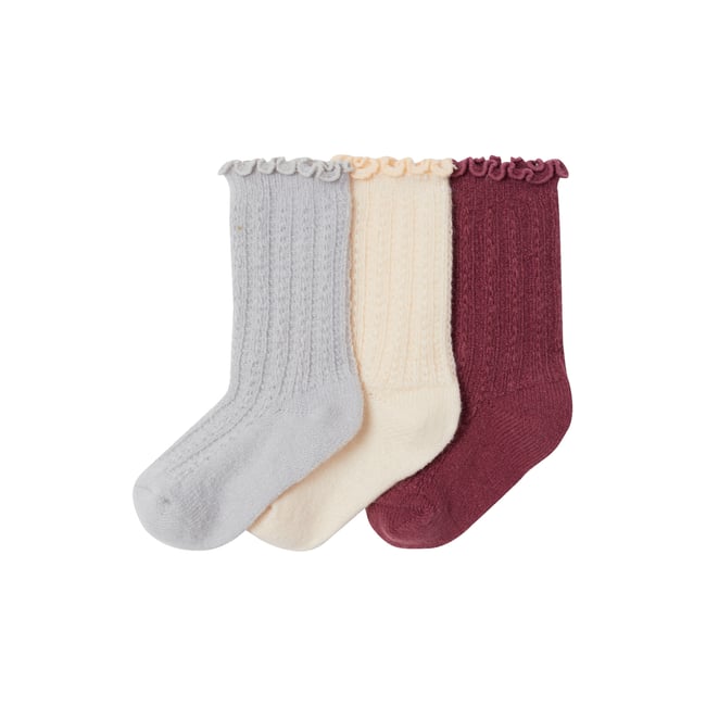 Lot de 3 chaussettes chaudes mauve <span itemprop=