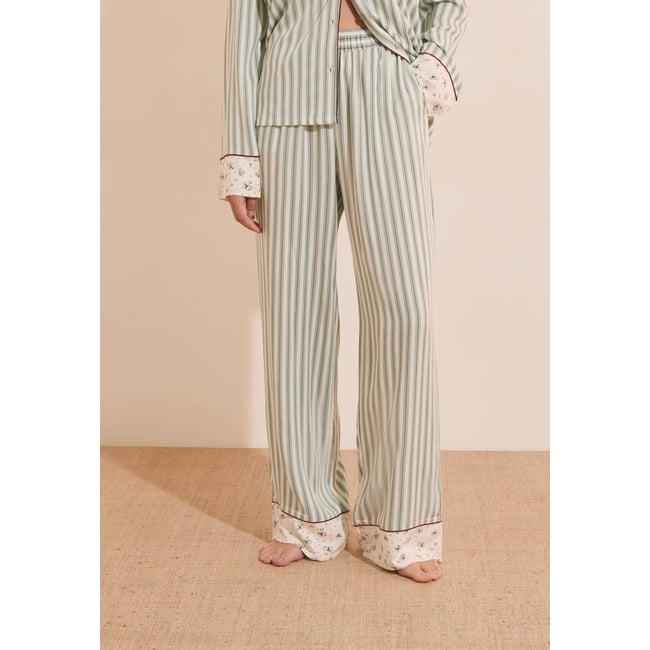 Pantalon de pyjama à rayures CEONA vert <span itemprop=