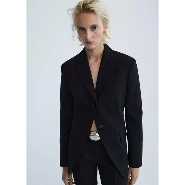 Veste cintrée laine noir <span itemprop=
