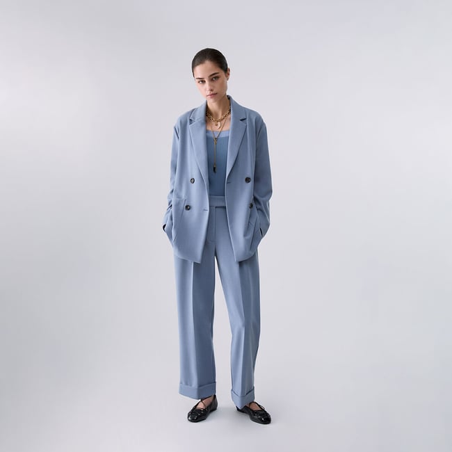 Veste Mélangée Déstructurée bleu clair <span itemprop=