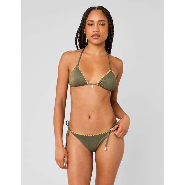 Haut de maillot de bain vert kaki <span itemprop=