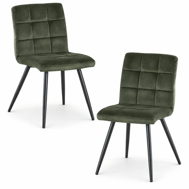 Chaise en velours capitonné (lot de 2) MALMOE - PIER IMPORT