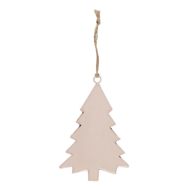 Décoration de noël sapin métal Couleur rose poudré <span itemprop=