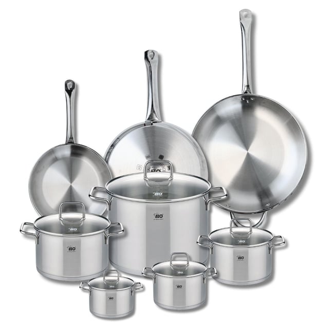 3 poêles 24/28/32cm + 5 faitouts 12/14/16/20/26cm PROFI CITRIN gris <span itemprop=
