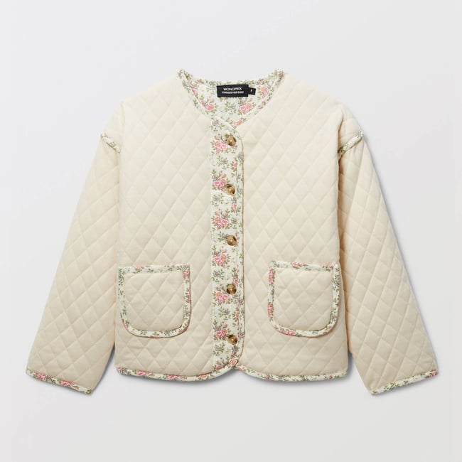 VESTE FLEURIE butter cream <span itemprop=