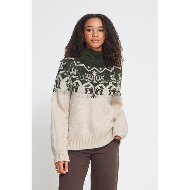 Á manches longues vert rosin with oatmeal melange <span itemprop=