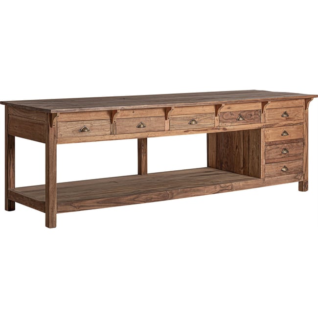 Buffet colonial en bois de manguier Couleur marron bois naturel <span itemprop=