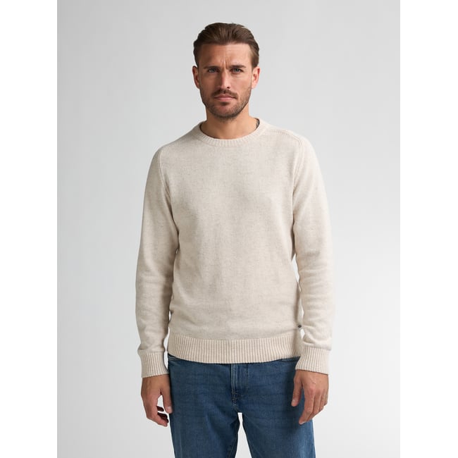 Pull basique col rond minocqua jaune raw sand <span itemprop=