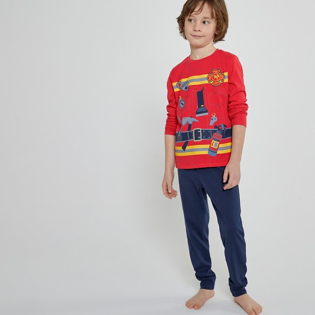 Pijama de disfraz de bombero rojo/azul oscuro <span itemprop=