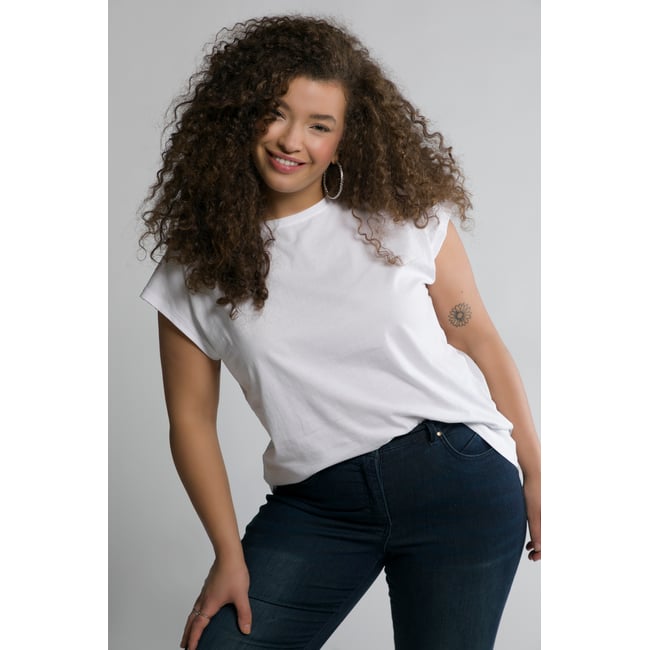 T-shirt, oversize, encolure ronde noir <span itemprop=