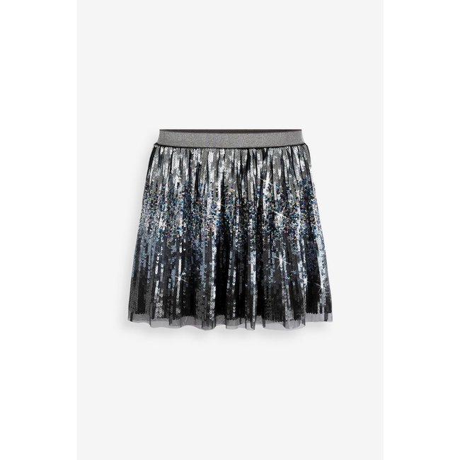 Jupe à sequins coupe classique noir <span itemprop=