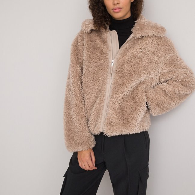 Cappotto tessuto peluche beige LA REDOUTE COLLECTIONS