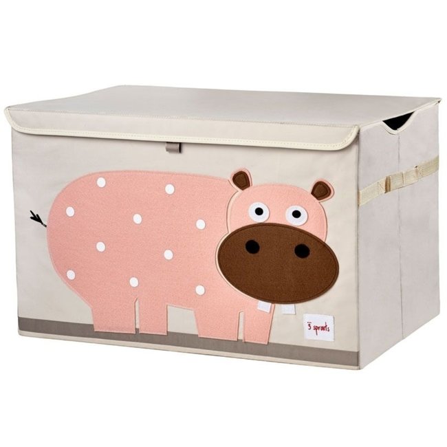Coffre à jouets Couleur rose saumon et écru <span itemprop=