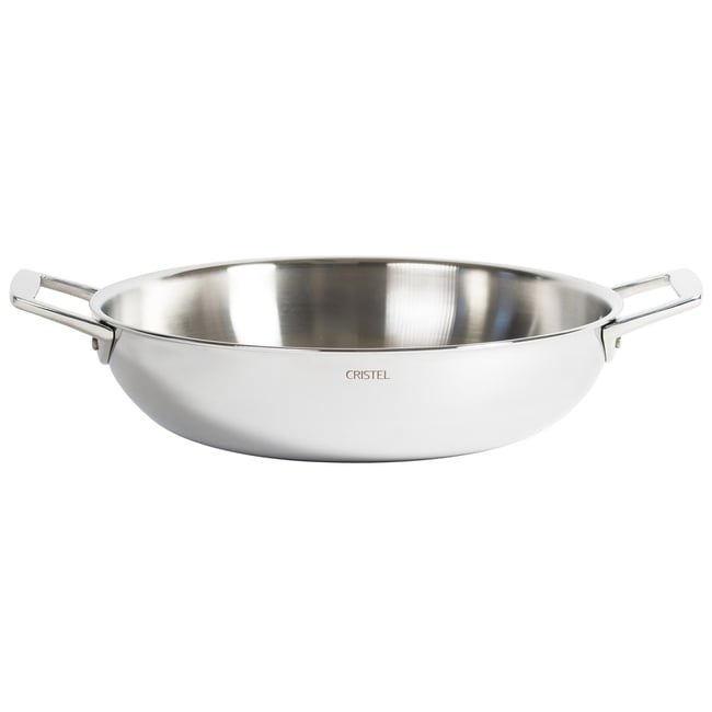 Plat sautoir en inox, 2 anses CASTEL'PRO inox <span itemprop=