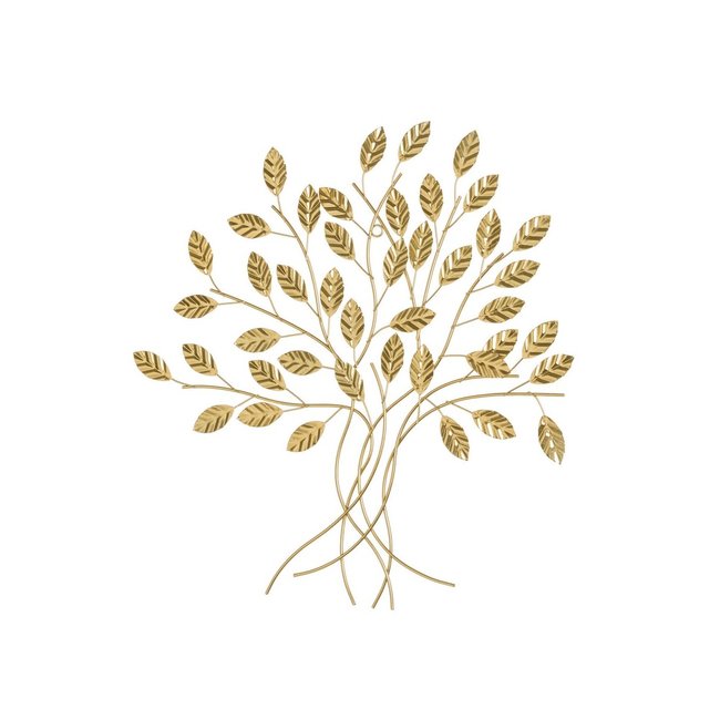 Décoration Murale Arbre en Métal Doré - 44x46cm Couleur doré <span itemprop=