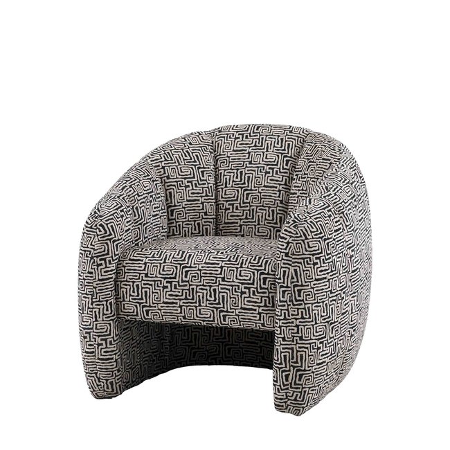 Adela Tub Accent Chair, black/white, ÉDITÉ