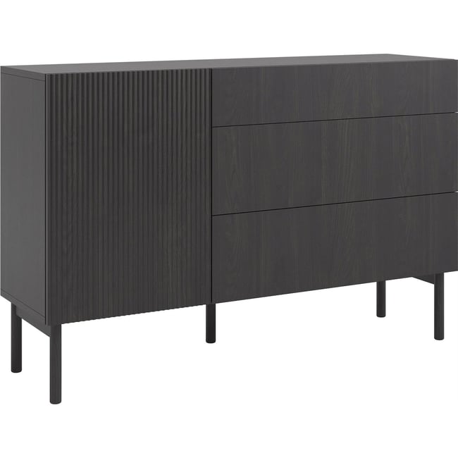 Commode japandi avec porte et 3 tiroirs - RECOLLECTION