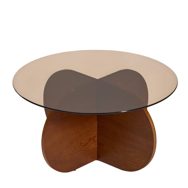 Table basse, verre trempé, ronde, RAUMA Couleur transparent <span itemprop=