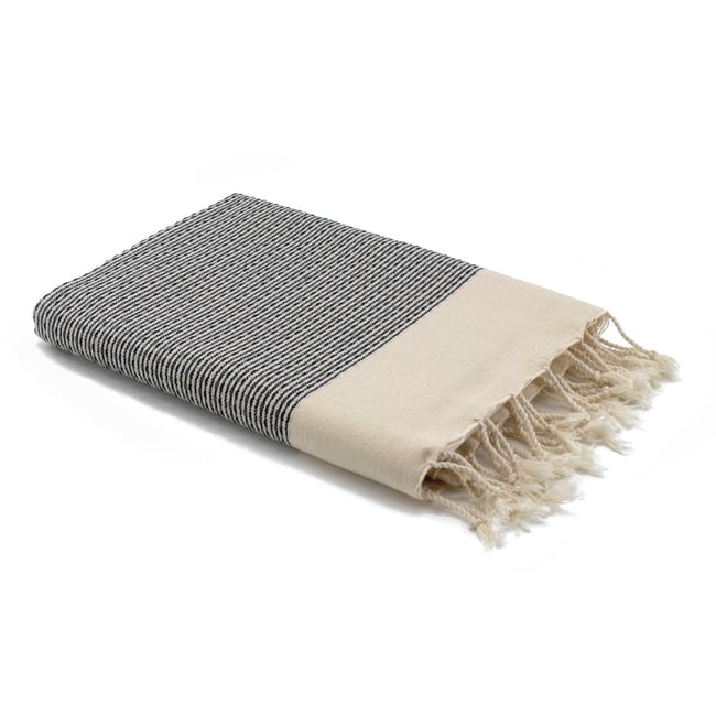 Fouta coton RIO bleu denim <span itemprop=