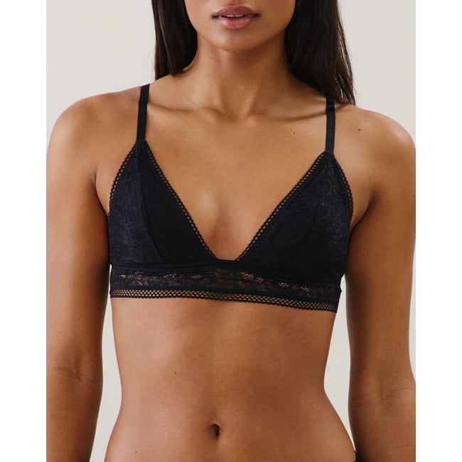 Soutien-gorge triangle en dentelle NEW REVOLTIZ noir <span itemprop=