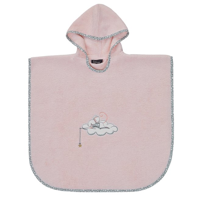 Poncho de bain enfant 4/8 ans MOUSKETTE rose <span itemprop=