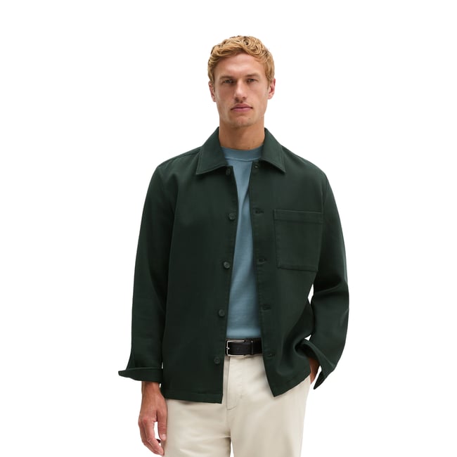 Surchemise en twill de coton bio double épaisseur bleu <span itemprop=