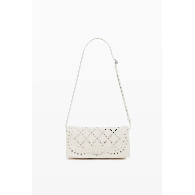 Sac à rabat perforé moyen beige <span itemprop=