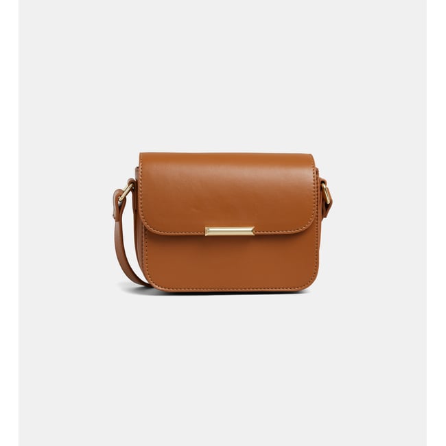 Sac à main margaux lisse camel <span itemprop=