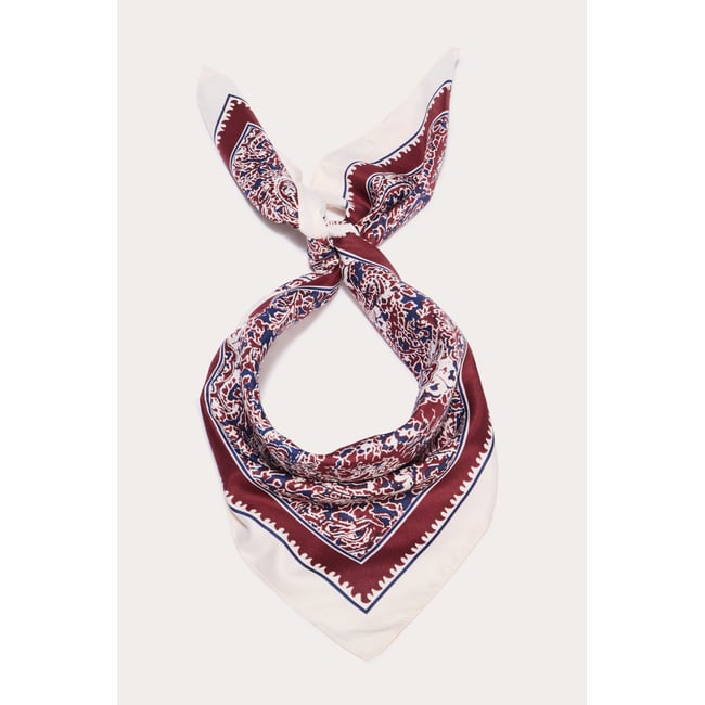 Foulard satiné soyeux marron <span itemprop=