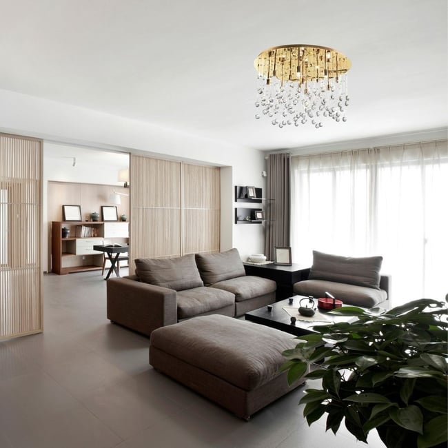 Plafonnier    MOONLIGHT Couleur or dorée <span itemprop=
