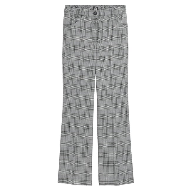 Pantalon flare, à carreaux prince de Galles  prince de galles noir blanc <span itemprop=