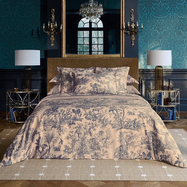Housse De Couette 4 CONTINENTS 4_continents_beige_bleu <span itemprop=