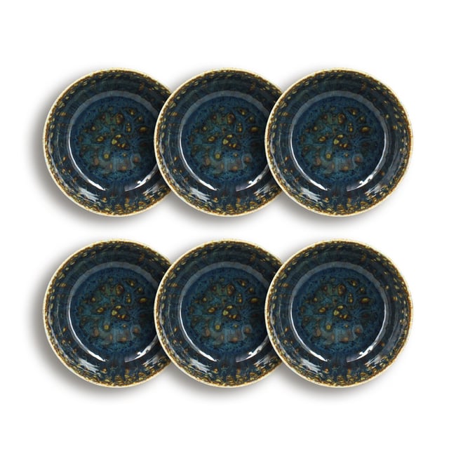 Lot de 6 coupelles en porcelaine 16cm, VENUS Couleur bleu-vert <span itemprop=