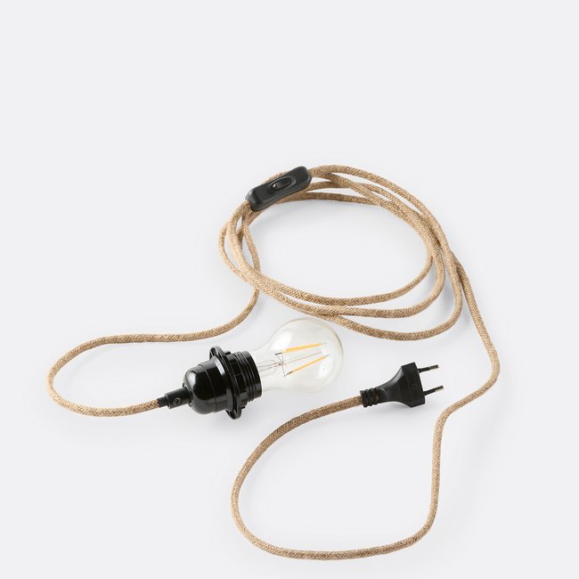 Câble électrique pour applique E27, Baulind naturel <span itemprop=